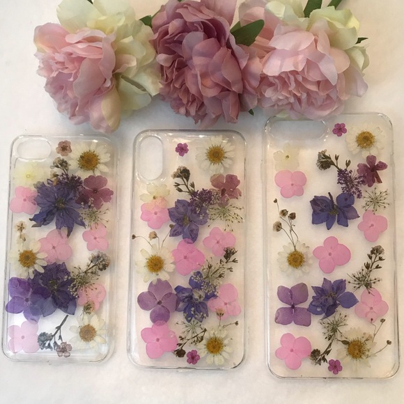 Beautiful Hand Pressed Pink and Purple Flower iPhone Case - Picture 5 of 6